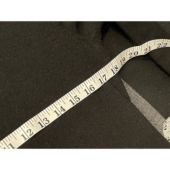 Sanctuary Black Long Sleeve Midi Dress Sz L Draped Side Ruched Stretch High Neck - Picture 8 of 10